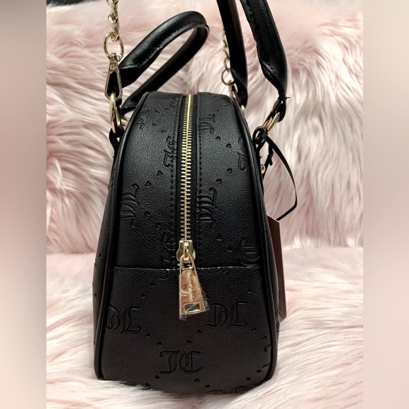 Juicy Couture NWT Black Licorice Semi-Charmed Embossed Satchel Bag Purse (P017) - Picture 5 of 10